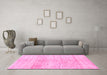 Machine Washable Solid Pink Modern Rug in a Living Room, wshabs1549pnk