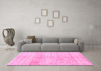 Machine Washable Solid Pink Modern Rug, wshabs1549pnk