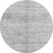 Round Solid Gray Modern Rug, abs1549gry