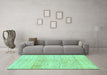 Machine Washable Solid Turquoise Modern Area Rugs in a Living Room,, wshabs1549turq