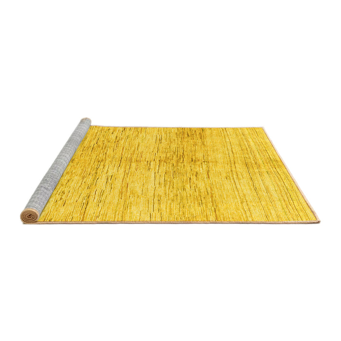 Sideview of Machine Washable Solid Yellow Modern Rug, wshabs1549yw