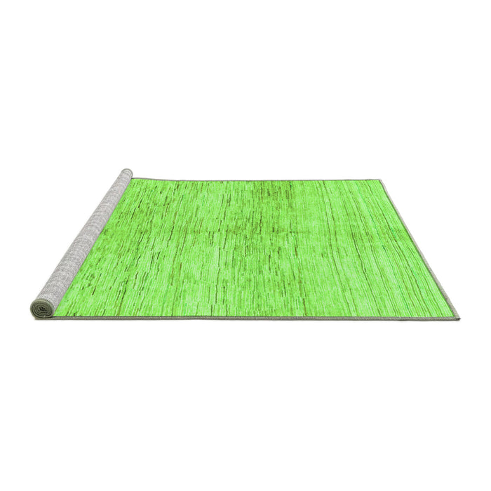 Sideview of Machine Washable Solid Green Modern Area Rugs, wshabs1549grn