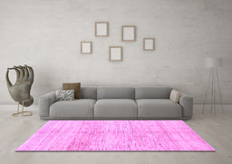 Machine Washable Solid Purple Modern Area Rugs in a Living Room, wshabs1549pur