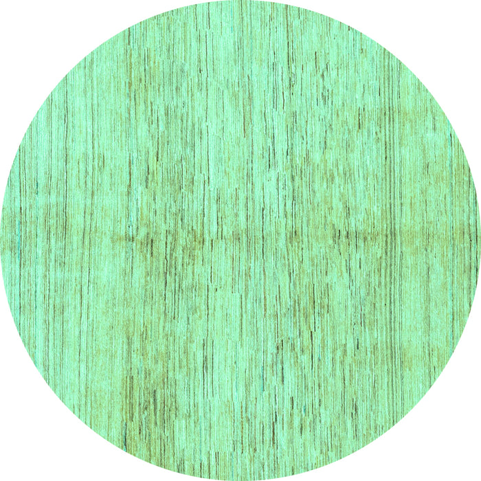 Round Solid Turquoise Modern Rug, abs1549turq