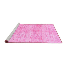 Sideview of Machine Washable Solid Pink Modern Rug, wshabs1549pnk