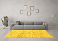 Machine Washable Solid Yellow Modern Rug, wshabs1549yw