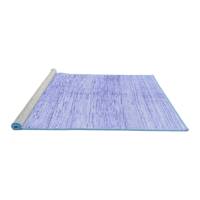 Sideview of Machine Washable Solid Blue Modern Rug, wshabs1549blu