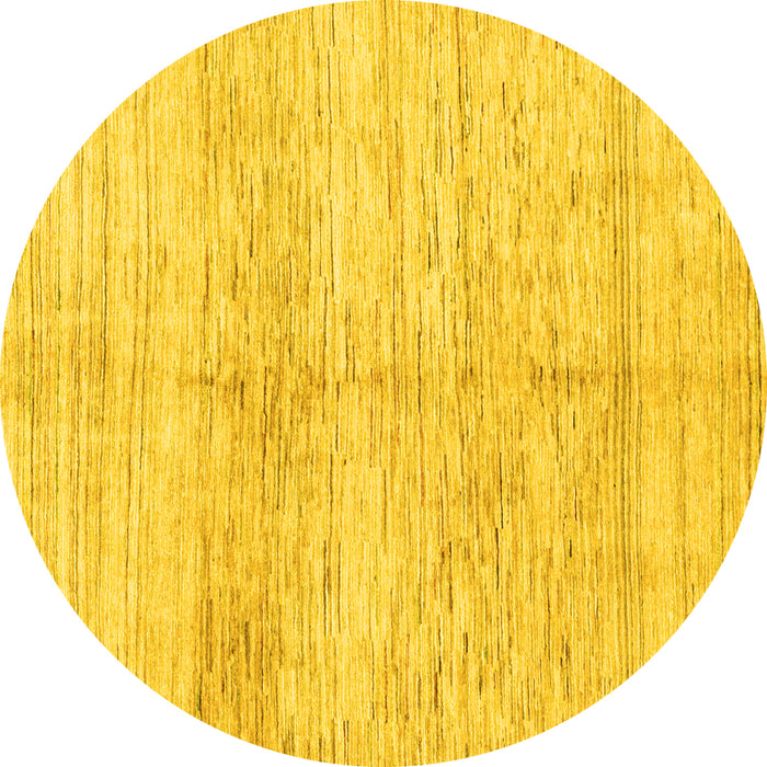Round Solid Yellow Modern Rug, abs1549yw