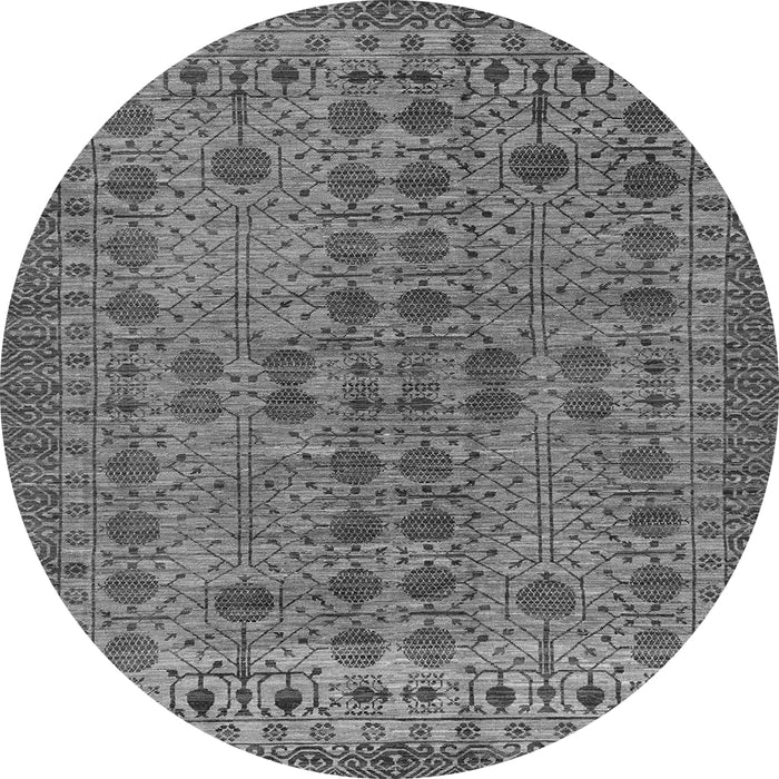 Round Machine Washable Abstract Gray Modern Rug, wshabs154gry