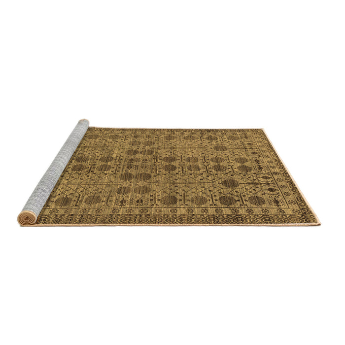 Sideview of Machine Washable Abstract Brown Modern Rug, wshabs154brn