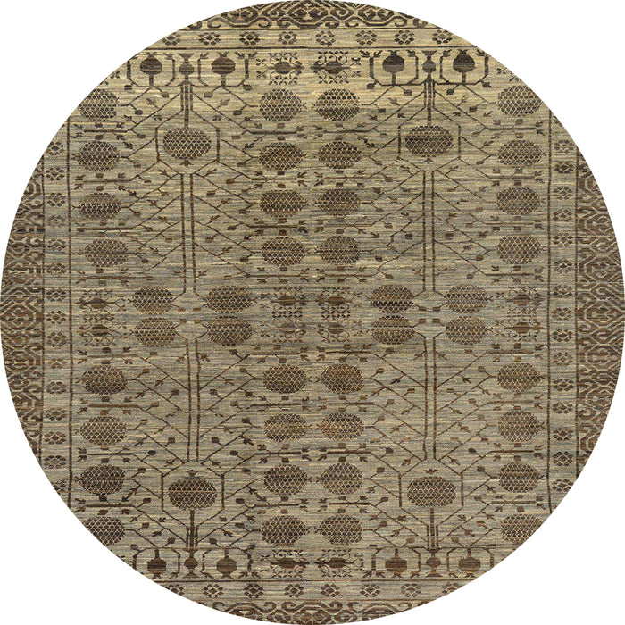 Round Machine Washable Abstract Red Brown Rug, wshabs154