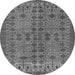 Round Abstract Gray Modern Rug, abs154gry