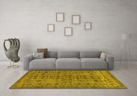 Machine Washable Abstract Yellow Modern Rug, wshabs154yw