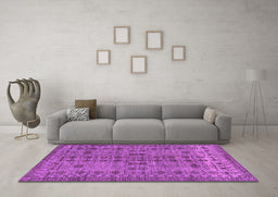 Machine Washable Abstract Purple Modern Area Rugs in a Living Room, wshabs154pur
