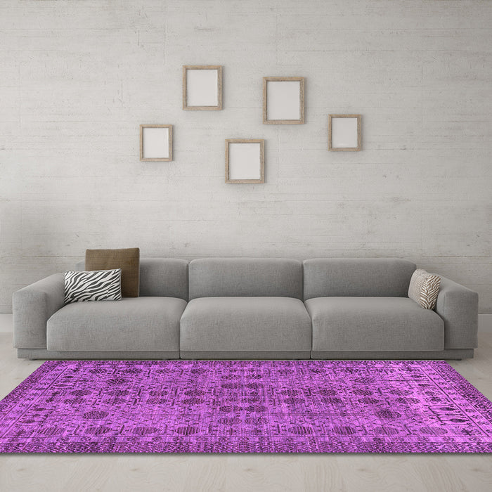 Machine Washable Abstract Purple Modern Area Rugs in a Living Room, wshabs154pur