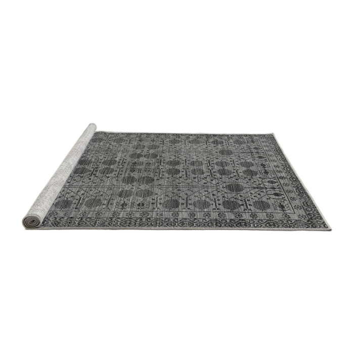 Sideview of Machine Washable Abstract Gray Modern Rug, wshabs154gry