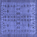 Square Machine Washable Abstract Blue Modern Rug, wshabs154blu