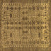 Square Abstract Brown Modern Rug, abs154brn