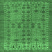 Square Abstract Emerald Green Modern Rug, abs154emgrn