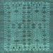 Square Machine Washable Abstract Light Blue Modern Rug, wshabs154lblu