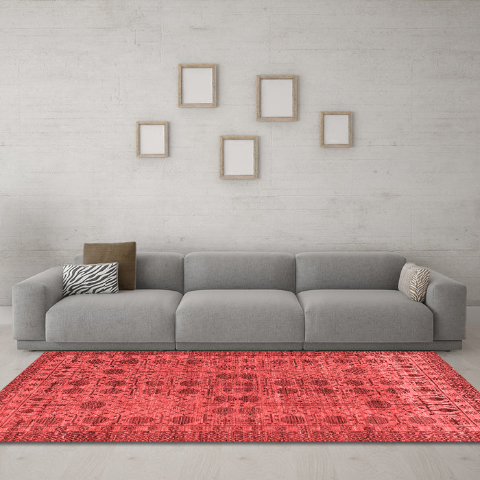 Modern Red Washable Rugs