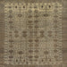 Square Machine Washable Abstract Red Brown Rug, wshabs154