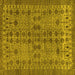 Square Abstract Yellow Modern Rug, abs154yw