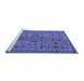 Sideview of Machine Washable Abstract Blue Modern Rug, wshabs154blu