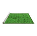 Sideview of Machine Washable Abstract Green Modern Area Rugs, wshabs154grn