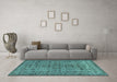 Machine Washable Abstract Light Blue Modern Rug in a Living Room, wshabs154lblu