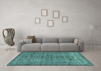 Machine Washable Abstract Light Blue Modern Rug, wshabs154lblu