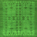 Square Machine Washable Abstract Green Modern Area Rugs, wshabs154grn