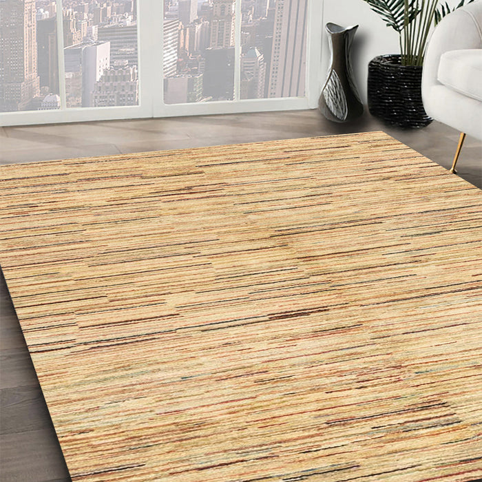 Machine Washable Abstract Gold Rug in a Family Room, wshabs1550