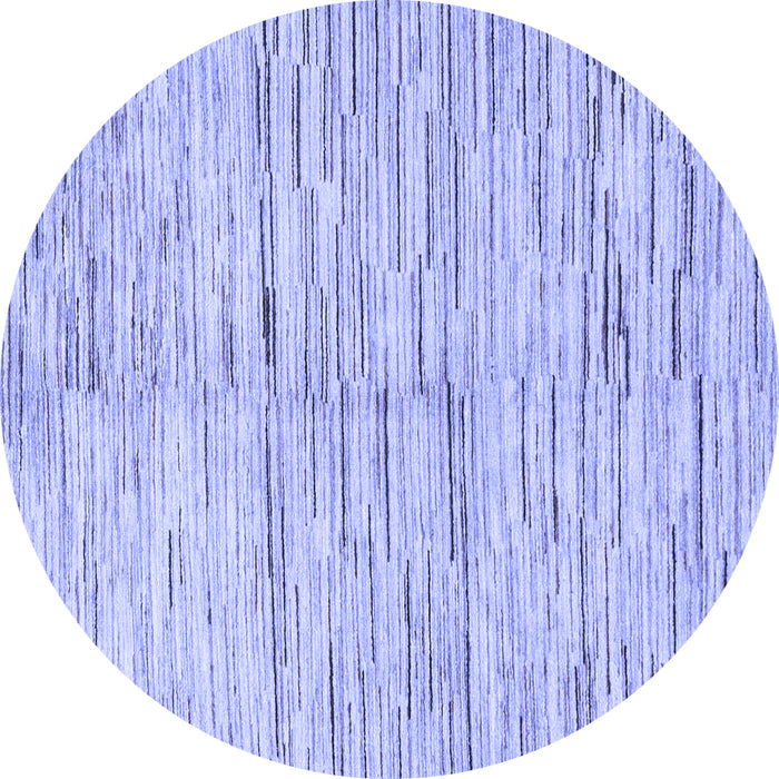Round Machine Washable Solid Blue Modern Rug, wshabs1550blu