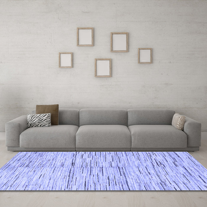 Machine Washable Solid Blue Modern Rug in a Living Room, wshabs1550blu
