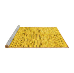 Sideview of Machine Washable Solid Yellow Modern Rug, wshabs1550yw