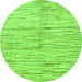 Round Machine Washable Solid Green Modern Area Rugs, wshabs1550grn