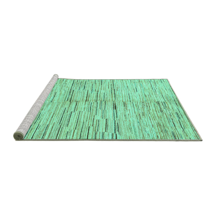 Sideview of Machine Washable Solid Turquoise Modern Area Rugs, wshabs1550turq