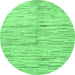 Round Solid Emerald Green Modern Rug, abs1550emgrn