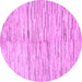 Round Machine Washable Solid Purple Modern Area Rugs, wshabs1550pur