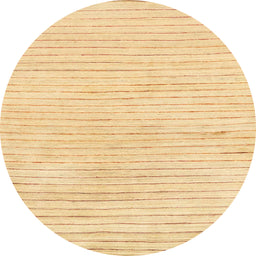 Round Abstract Mustard Yellow Solid Rug, abs1551