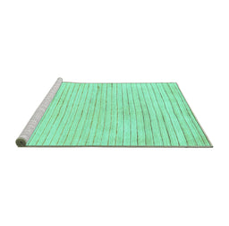 Sideview of Machine Washable Solid Turquoise Modern Area Rugs, wshabs1551turq