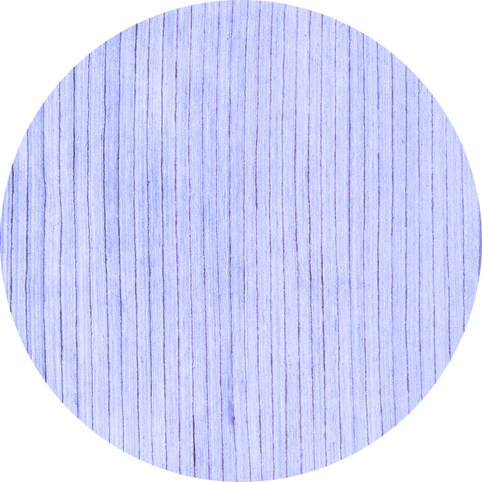 Round Machine Washable Solid Blue Modern Rug, wshabs1551blu