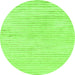 Round Machine Washable Solid Green Modern Area Rugs, wshabs1551grn