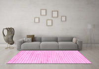 Machine Washable Solid Pink Modern Rug, wshabs1551pnk