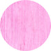 Round Solid Pink Modern Rug, abs1551pnk