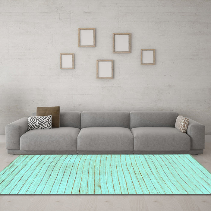 Machine Washable Solid Light Blue Modern Rug in a Living Room, wshabs1551lblu