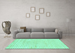 Machine Washable Solid Turquoise Modern Area Rugs in a Living Room,, wshabs1551turq