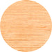 Round Machine Washable Solid Orange Modern Area Rugs, wshabs1551org