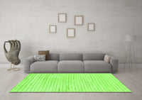 Machine Washable Solid Green Modern Rug, wshabs1551grn